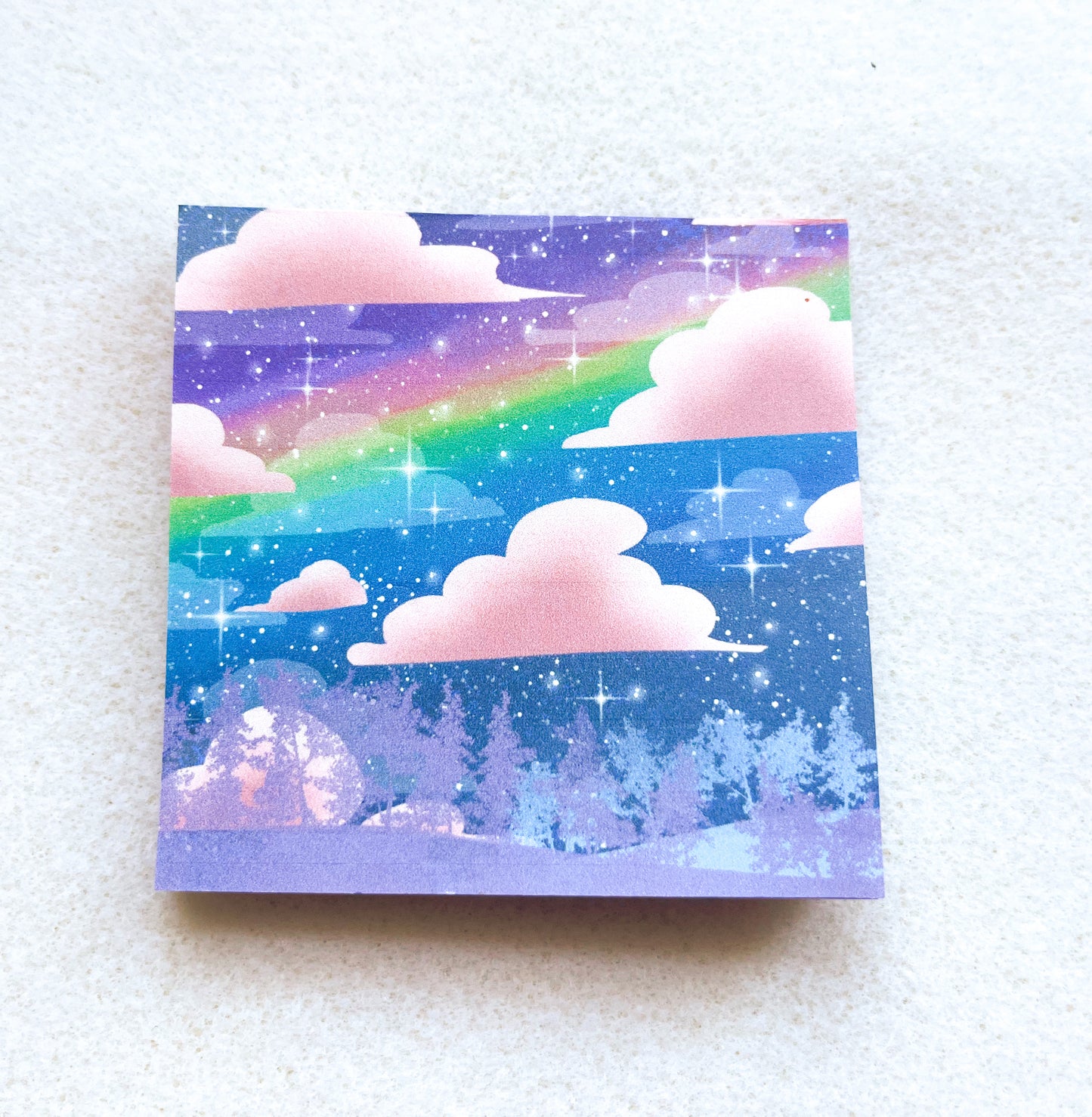 Starry Rainbow Nights 4x6 Notepad