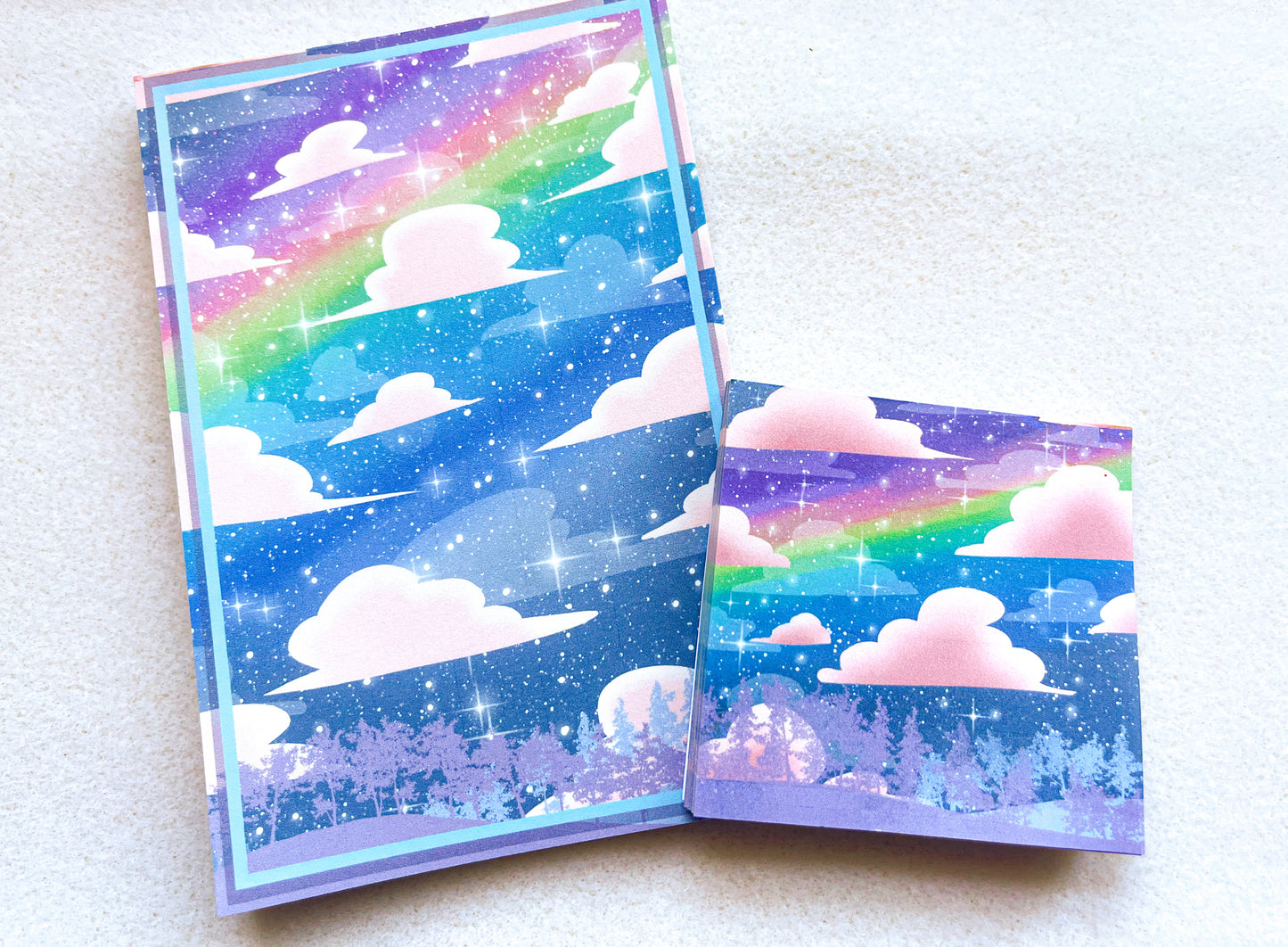 Starry Rainbow Nights 4x6 Notepad