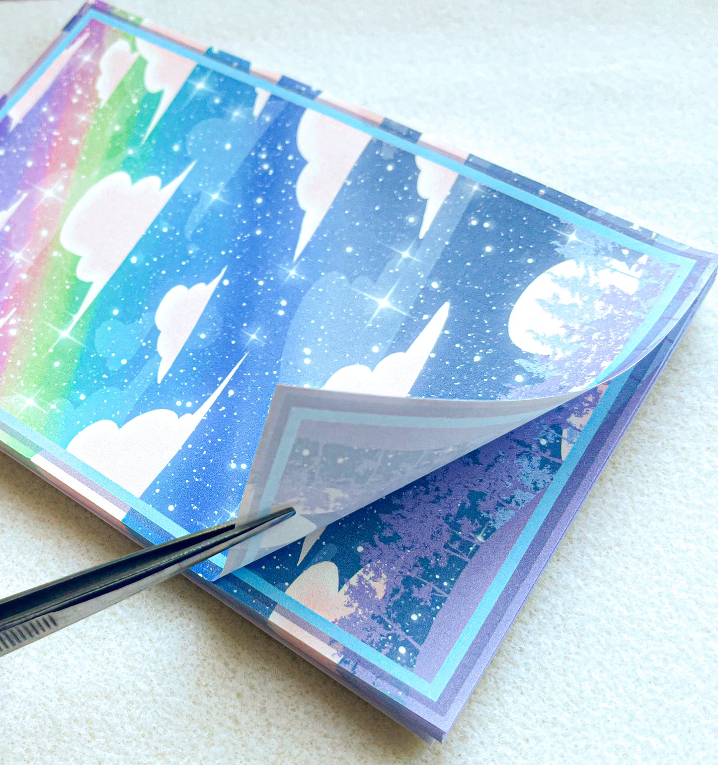 Starry Rainbow Nights 4x6 Notepad