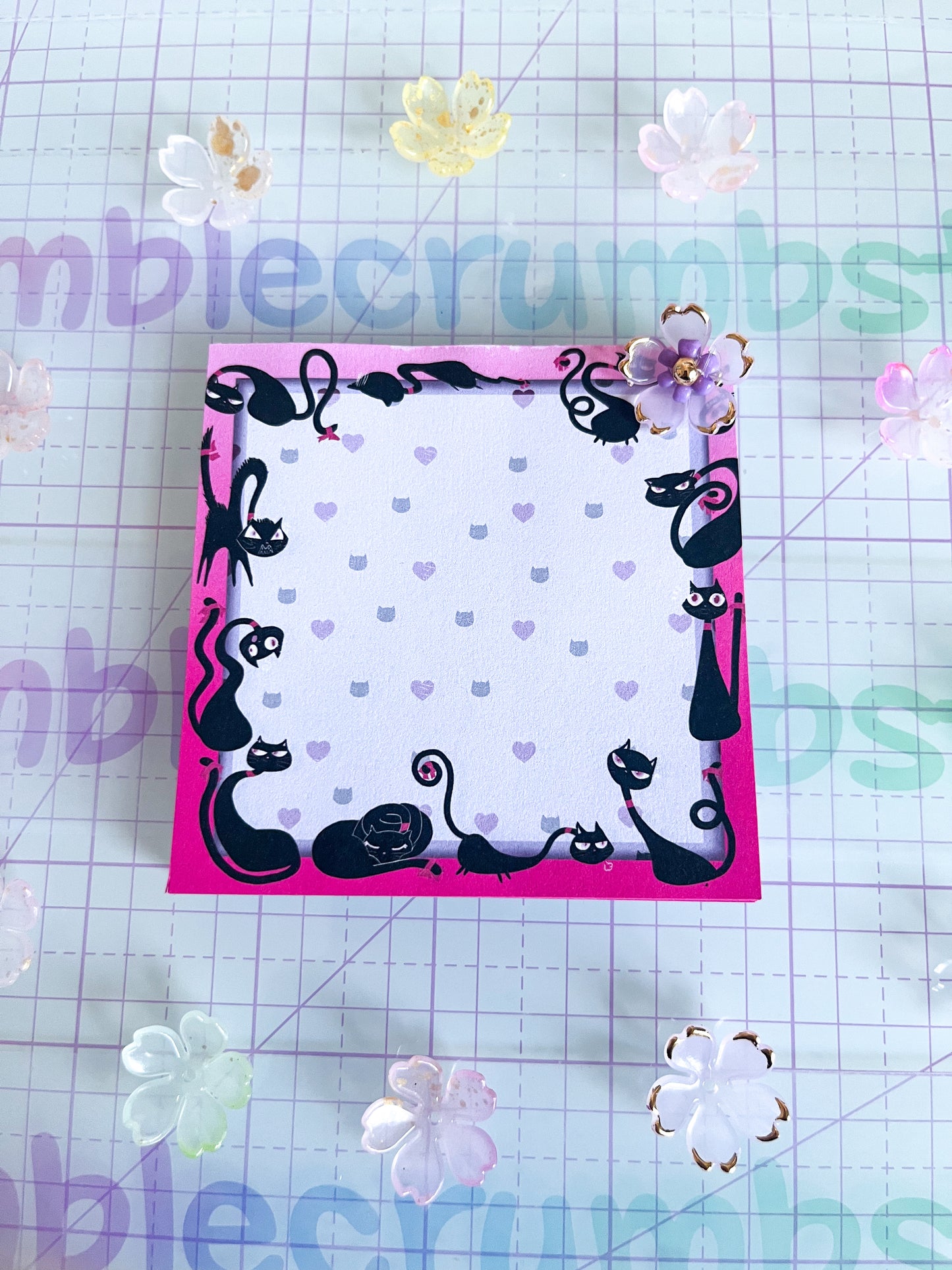 Sassy Black Cat 3x3 & 4x6 Notepad, Cat Lover Office Supplies, Cute Kitten Memo Pad, Animal Print Notes