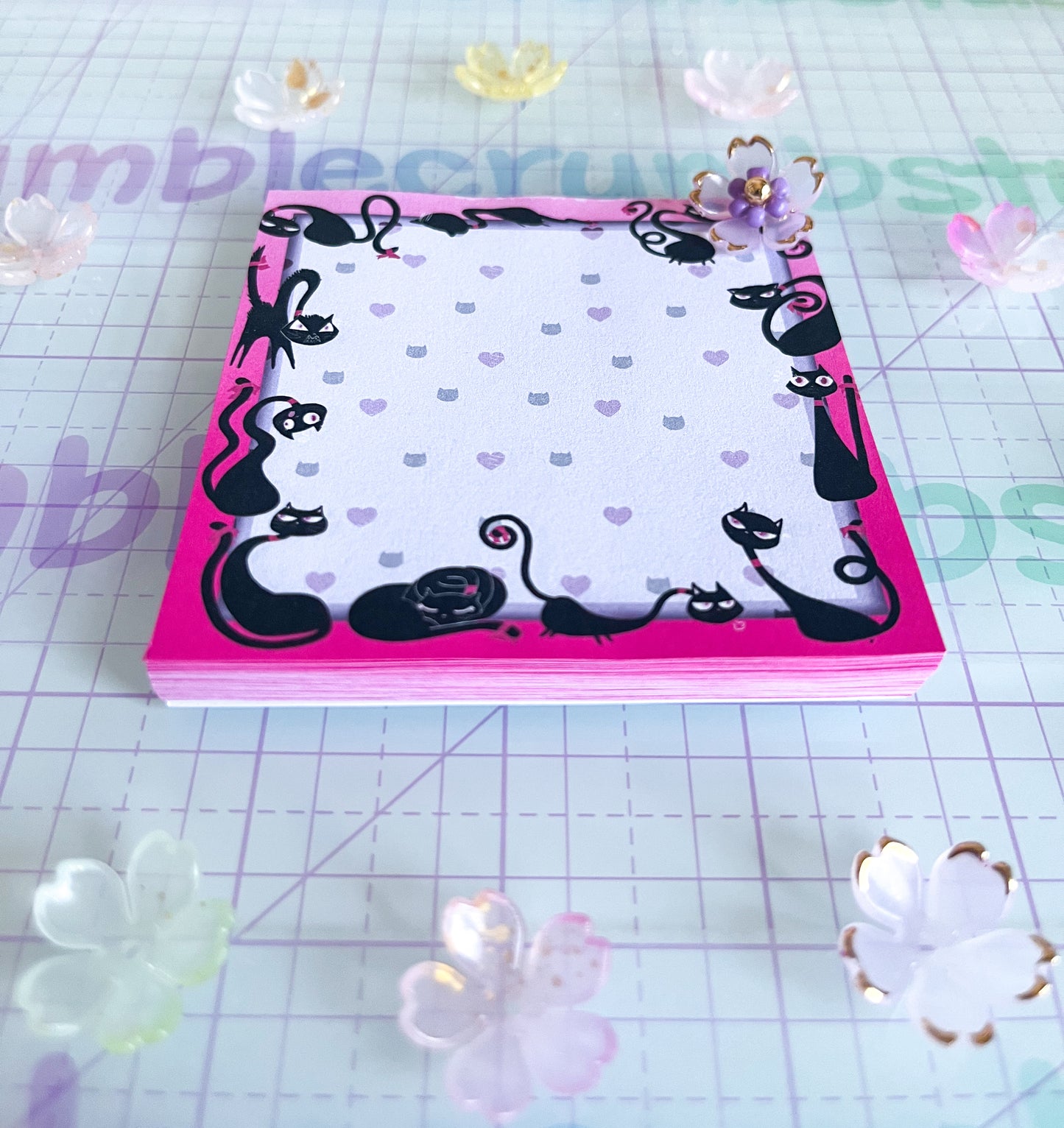 Sassy Black Cat 3x3 & 4x6 Notepad, Cat Lover Office Supplies, Cute Kitten Memo Pad, Animal Print Notes