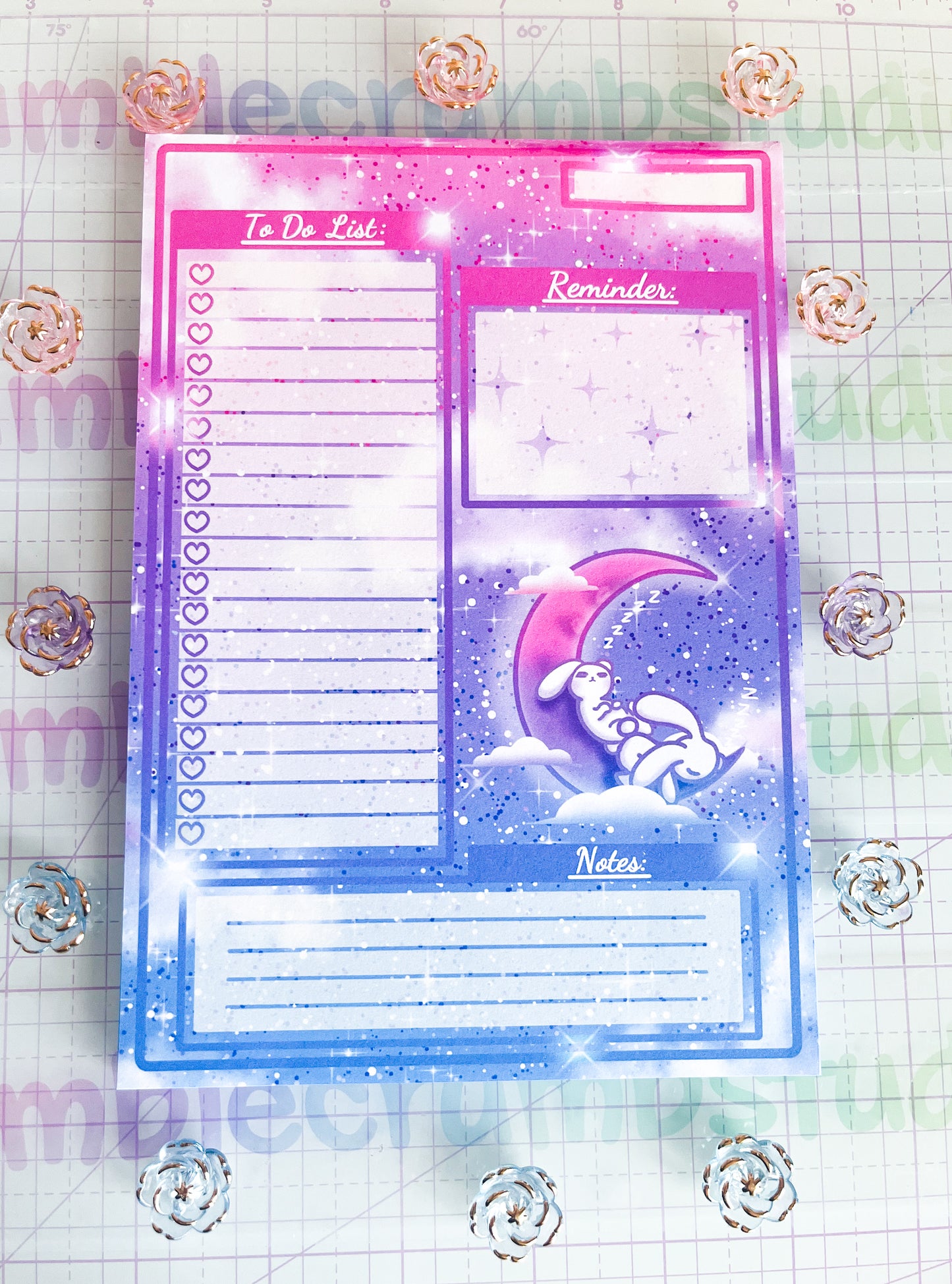 Cozy crescent moon Daily to do list